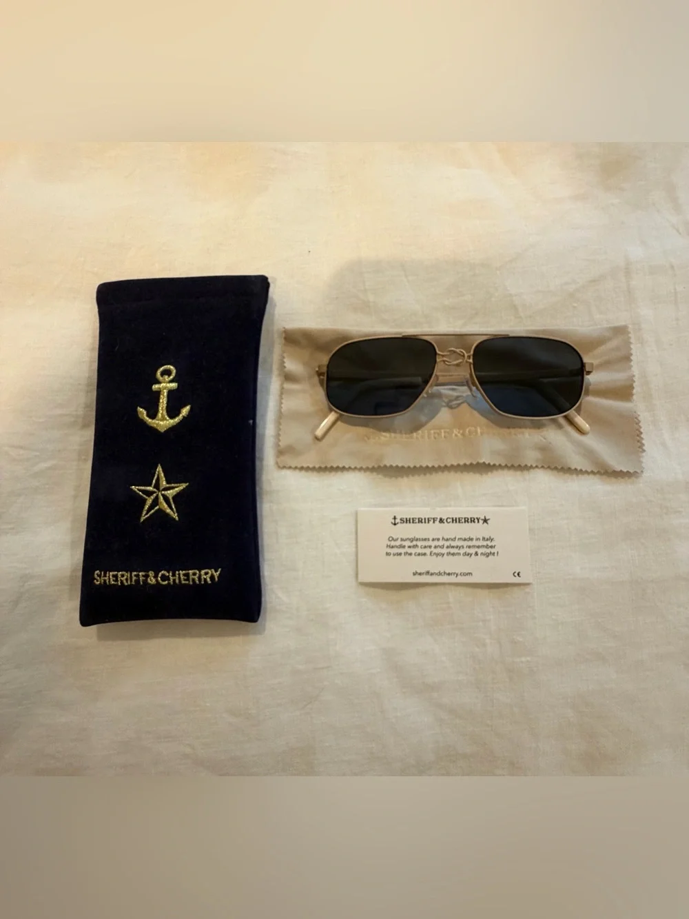 Men's Gold Frame Black Lens Sunglasses